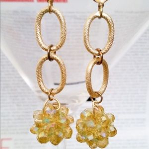 Gold and Gold faceted Swarovski Crystal earrings.